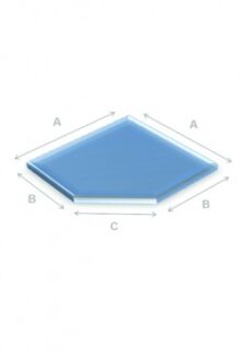 Vloerplaat schuine kant 80 x 80 cm 6 mm helder glas