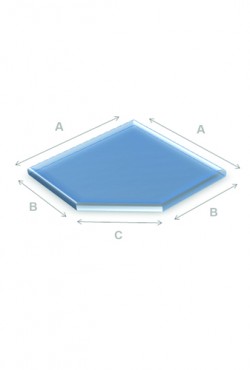 Vloerplaat schuine kant 90 x 90 cm 6 mm helder glas
