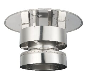 Trekkap inclusief topsectie Ø125 mm – Isoduct dubbelwandig rookkanaal