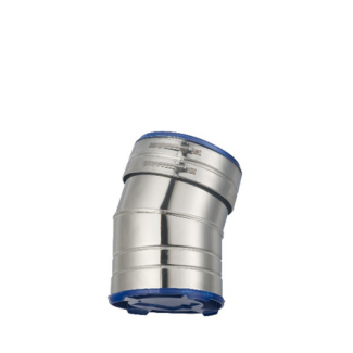 Bocht 15° Ø150 mm – Isoduct dubbelwandig rookkanaal