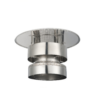 Trekkap met gaas inclusief topsectie Ø125 mm – Isoduct dubbelwandig rookkanaal