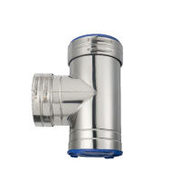 T-stuk 90° inclusief afsluitdop Ø125 mm – Isoduct dubbelwandig rookkanaal