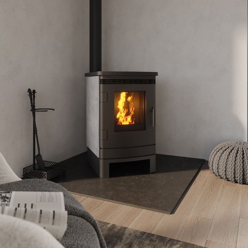 Nordic Fire finn met sokkel speksteen - Afbeelding 2