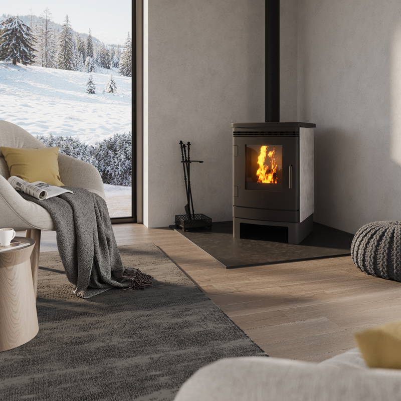 Nordic Fire finn met sokkel speksteen - Afbeelding 3