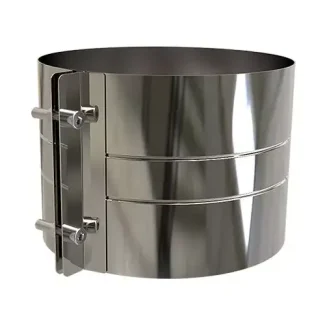 Brede klemband Ø125 mm – Dubbelwandig rookkanaal