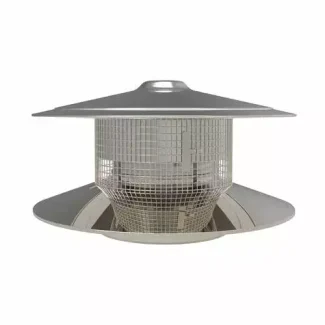 Trekkap met vonkenvanger Ø100 mm – Dubbelwandig rookkanaal