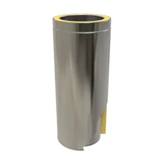 Pijp 50 cm met nisbus Ø100 mm – Dubbelwandig rookkanaal