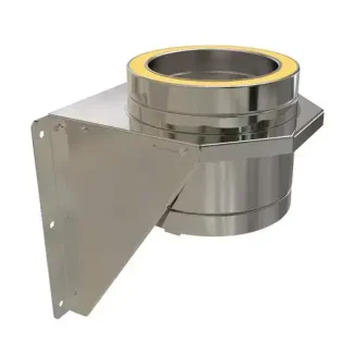 Muurondersteuning Ø100 mm – Dubbelwandig rookkanaal