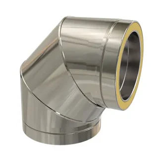 Bocht 90° Ø150 mm – Dubbelwandig rookkanaal