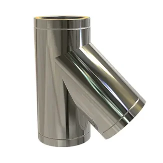 T-stuk 135° Ø80 mm – Dubbelwandig rookkanaal