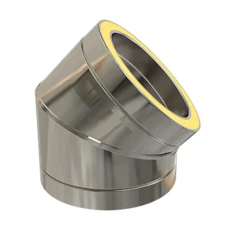 Bocht 45° Ø80 mm – Dubbelwandig rookkanaal