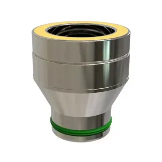 Aansluitstuk geëmailleerd Ø80 mm – Dubbelwandig rookkanaal