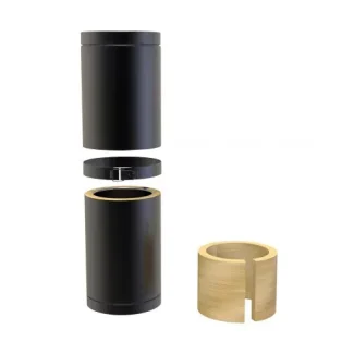 Paspijp 35 tot 50 cm Ø150 mm – Dubbelwandig rookkanaal zwart