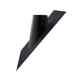 Dakplaat loodvervanger zwart 45–60° Ø150 mm – Dubbelwandig rookkanaal zwart