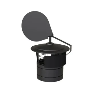 Draaikap Ø150 mm – Dubbelwandig rookkanaal zwart