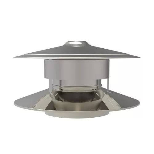 Trekkap antivalwind Ø150 mm – Dubbelwandig rookkanaal zwart