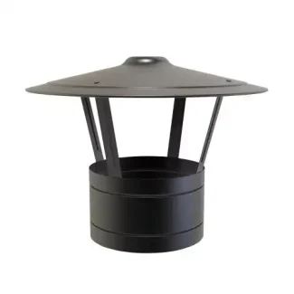 Muurbeugel verstelbaar 130–440 mm Ø150 mm – Dubbelwandig rookkanaal zwart