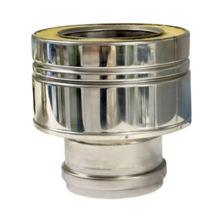 Onderaansluitstuk vlak vrouwelijk inclusief siliconenring Ø100 mm – Dubbelwandig rookkanaal