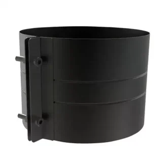 Brede klemband Ø125 mm – Dubbelwandig rookkanaal zwart