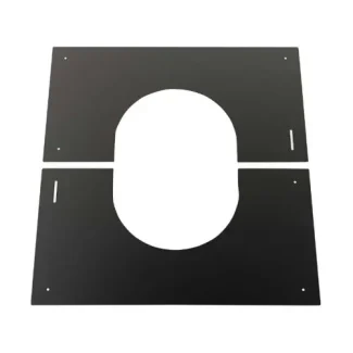 Centreerplaat 0–30° Ø125 mm – Dubbelwandig rookkanaal zwart