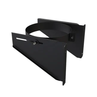 Muursteun verstelbaar 0–120 mm Ø125 mm – Dubbelwandig rookkanaal zwart