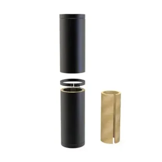 Paspijp 80–130 cm Ø125 mm – Dubbelwandig rookkanaal zwart