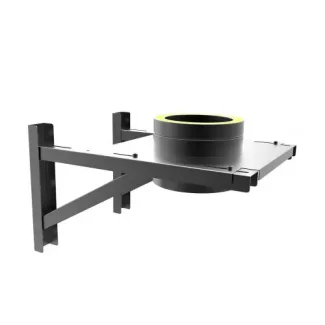 Wandconsole 8–23 cm Ø125 mm – Dubbelwandig rookkanaal zwart