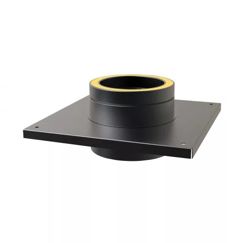 Consoleplaat Ø100 mm – Dubbelwandig rookkanaal zwart