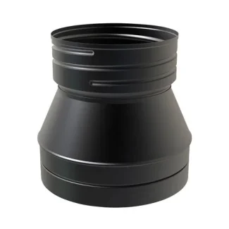 Koppelstuk boven naar flex Ø100 mm – Dubbelwandig rookkanaal zwart