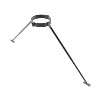 Verankeringsset incl. tuibeugel Ø100 mm – Dubbelwandig rookkanaal zwart