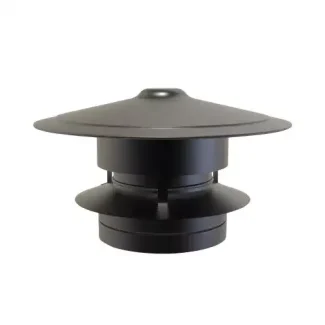 Trekkap antivalwind Ø100 mm – Dubbelwandig rookkanaal zwart