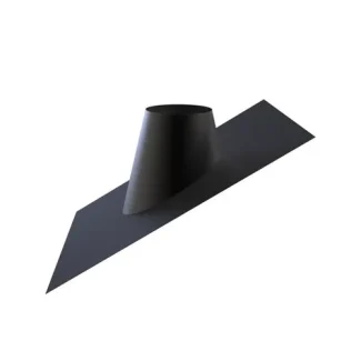 Dakplaat loodvervanger zwart 20–45° Ø80 mm – Dubbelwandig rookkanaal zwart