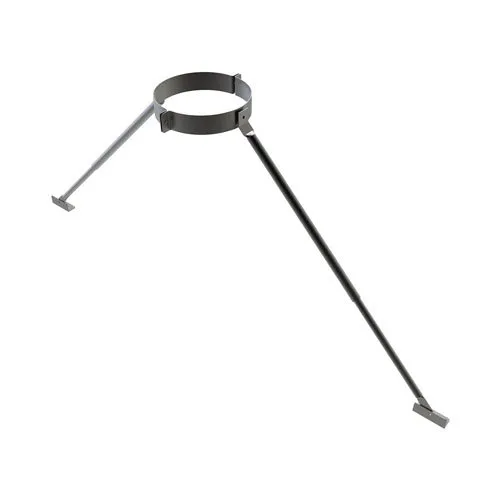 Verankeringsset incl. tuibeugel Ø80 mm – Dubbelwandig rookkanaal zwart