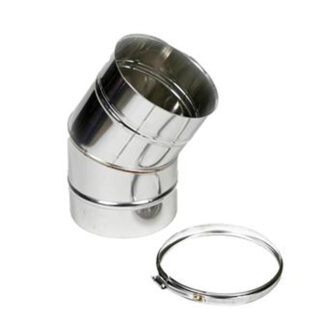 Bocht Ø125 mm – 30° – Enkelwandig RVS