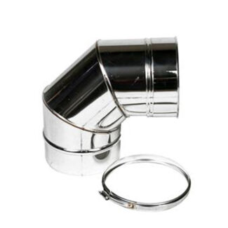 Bocht Ø125 mm – 90° – Enkelwandig RVS