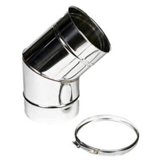 Bocht Ø150 mm – 45° – Enkelwandig RVS