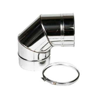 Bocht Ø200 mm – 90° – Enkelwandig RVS