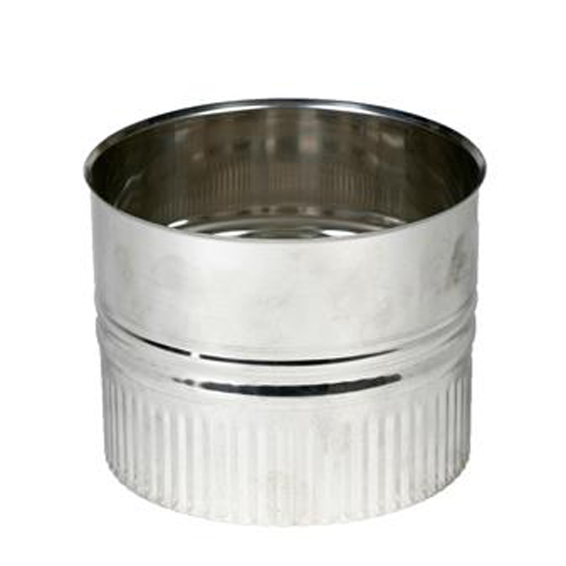 Kachel-aansluitstuk Ø200 mm – Enkelwandig RVS