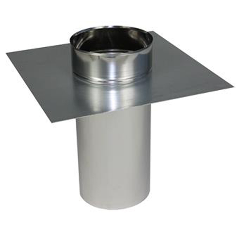 Vloerplaat Ø200 mm – Enkelwandig RVS