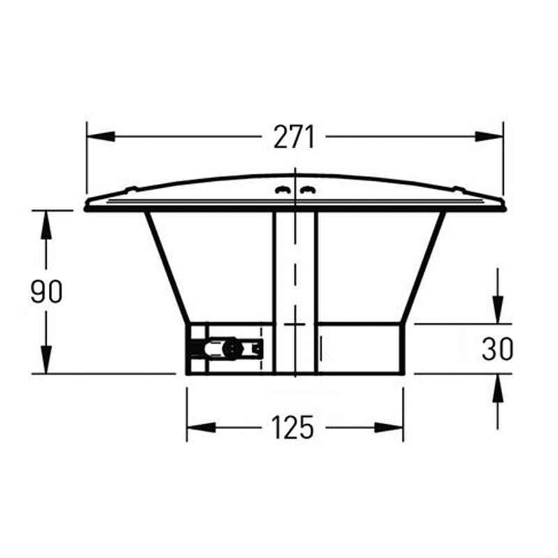 Regenkap Ø125 mm – Enkelwandig RVS - Afbeelding 2