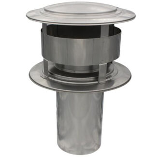 Trekkap verlengd Ø150 mm – Enkelwandig RVS