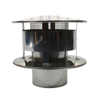 Trekkap Ø150 mm met gaas – Enkelwandig RVS