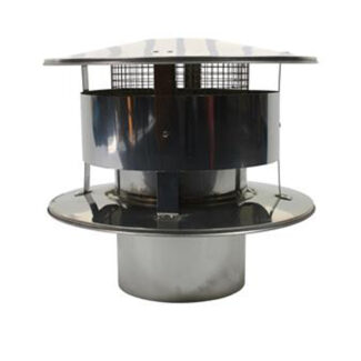 Trekkap Ø200 mm met gaas – Enkelwandig RVS