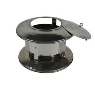 Trekkap Ø150 mm met veegluik – Enkelwandig RVS