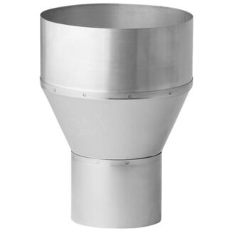 Verloop RVS Ø79 naar Ø151 t.b.v. pelletkachel