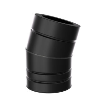 Bocht 15° Ø125 mm – Isoduct dubbelwandig rookkanaal zwart