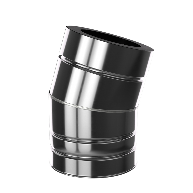 Bocht 15° Ø125 mm – Isoduct dubbelwandig rookkanaal - Afbeelding 2