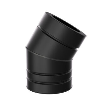 Bocht 30° Ø125 mm – Isoduct dubbelwandig rookkanaal zwart