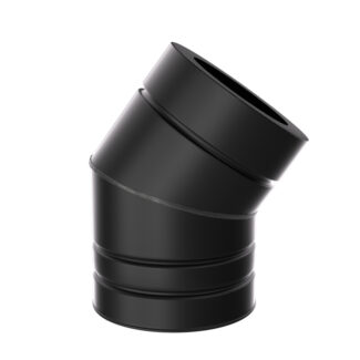 Bocht 35° Ø125 mm – Isoduct dubbelwandig rookkanaal zwart