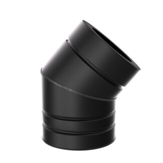Bocht 40° Ø125 mm – Isoduct dubbelwandig rookkanaal zwart